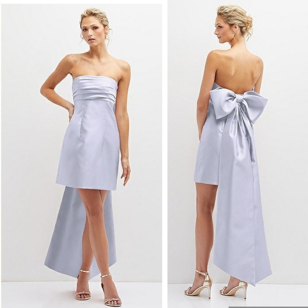 ALFRED SUNG Light Blue Strapless Mini Dress